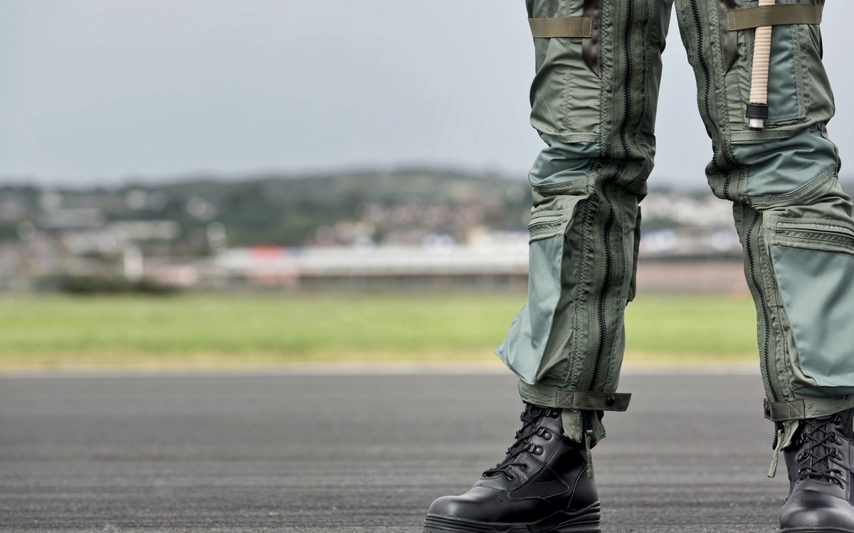 Beaufort Full Coverage Anti-G Suit worn on the flight line