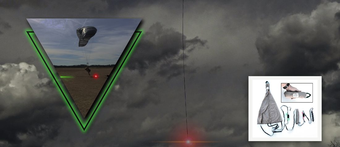 DZM Drop Zone Marker and Wind Drift Indicator kit deployed on the DZ