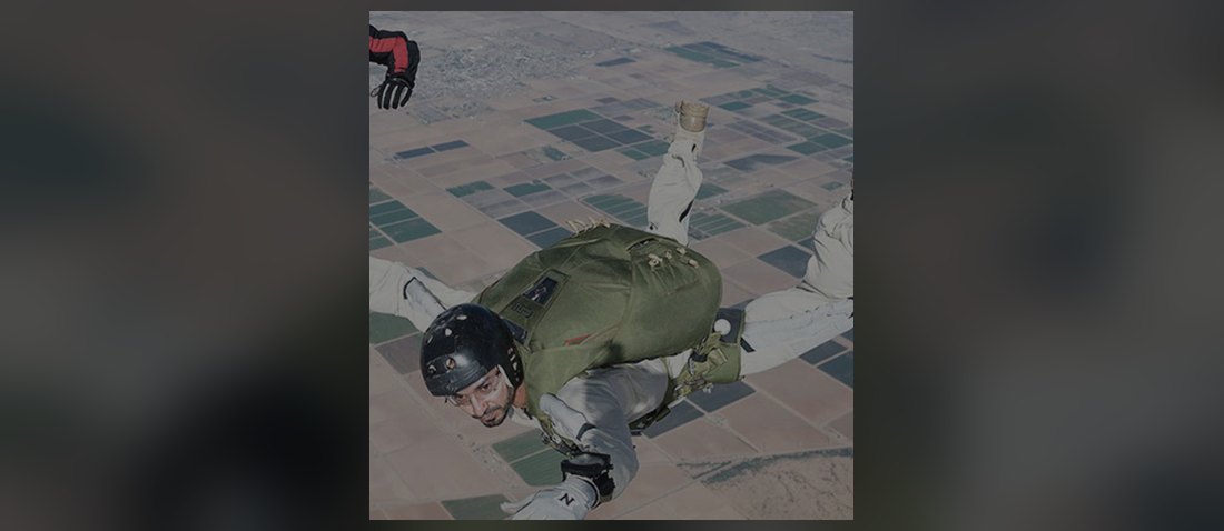 HAHO thermal suit worn by a jumper in high-altitude freefall