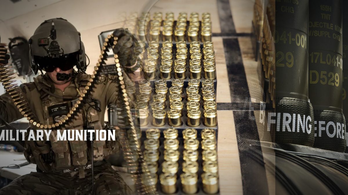 Military munitions — belted ammunition, small arms brass and 155mm artillery projectiles