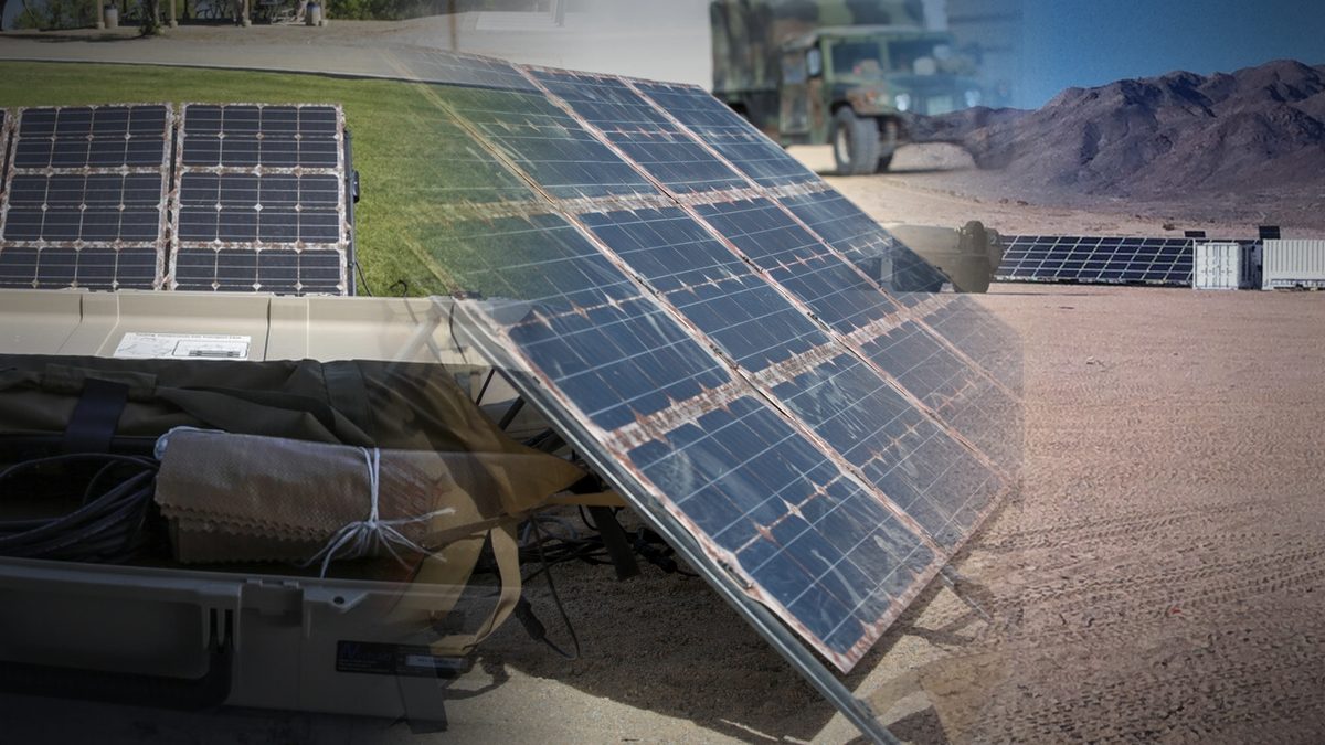 Expeditionary power — man-portable solar arrays, cased field power kit and containerized hybrid microgrid in desert terrain