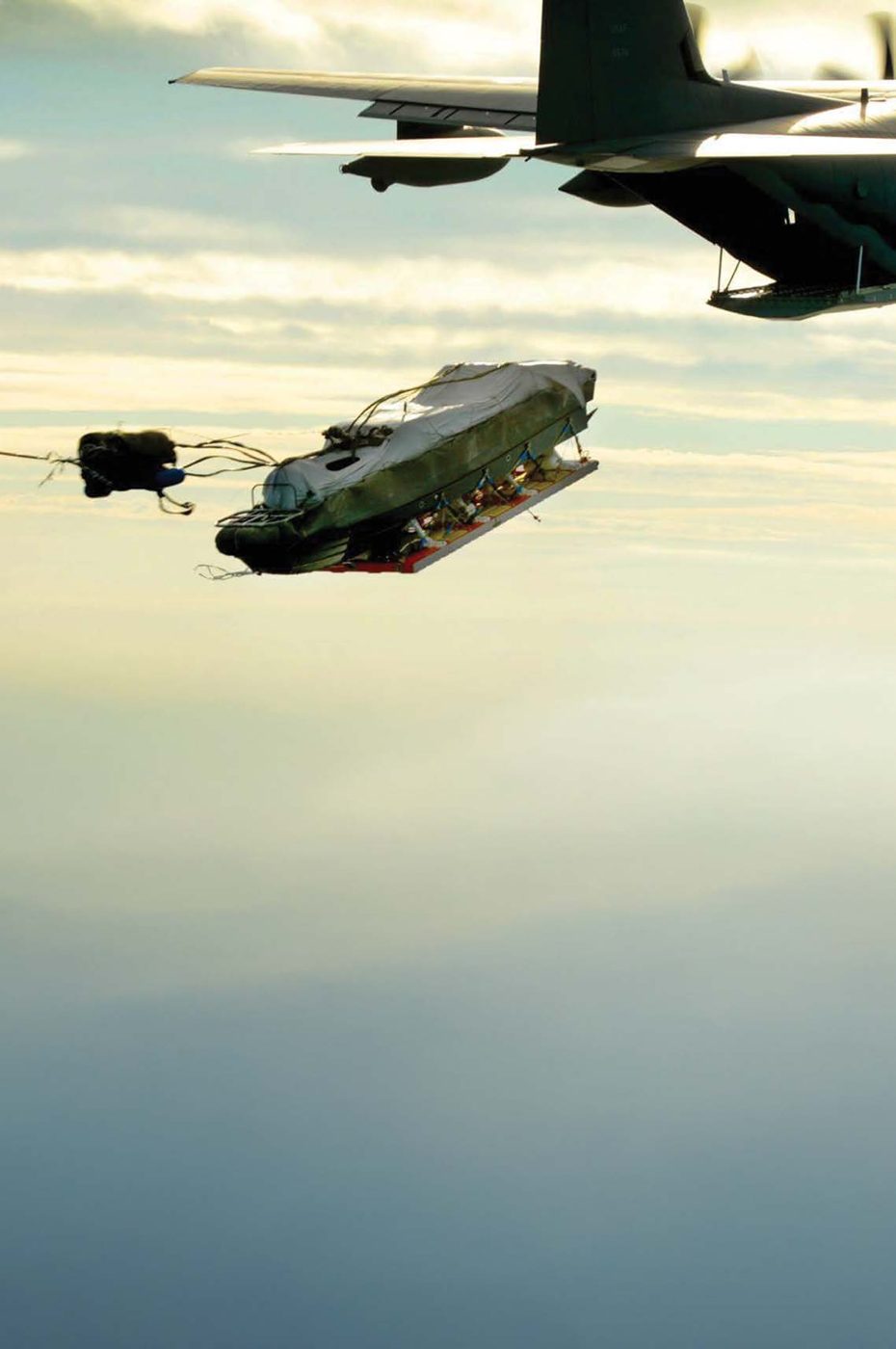 RIB under extraction from C-130 ramp