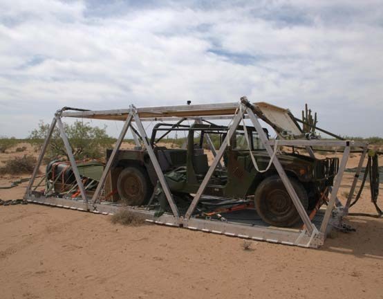 ATAX Land platform with vehicle in desert
